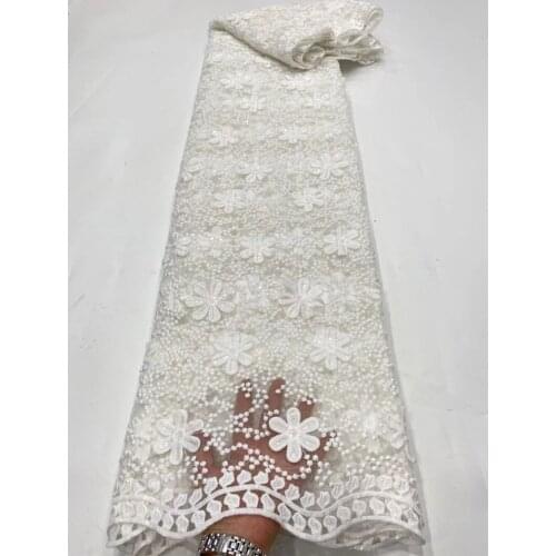 New Design African Lace Fabrics 2021 High Quality Lace Sequins Nigerian Sequence Lace Fabric NI5020-1