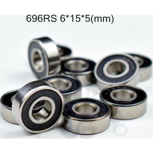 696RS 6*15*5(mm) 10pieces bearing rubber sealed free shipping ABEC-5 chrome steel miniature bearings hardware Transmission Parts