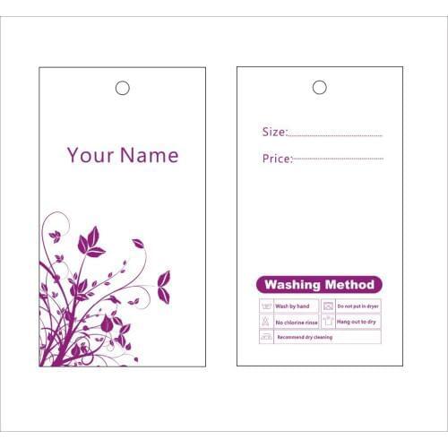 Custom print hang tags price label famous template 005 flower design packing label for you