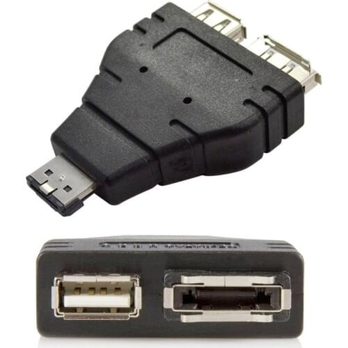 Power eSATAp Power Over ESATA Combo Male to USB 2.0 Type A Female & ESATA Female Adapter Connector Converter