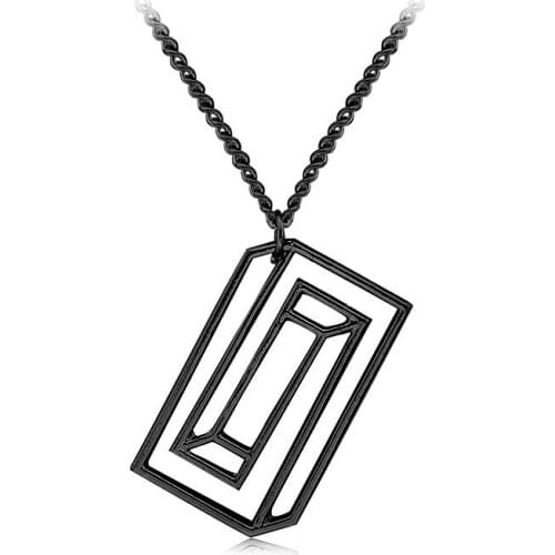 Drop Shipping Fashion Geometry Pendant Necklace Chemical Structure Serotonin Molecule Necklace Optical Illusion Pieces Designe