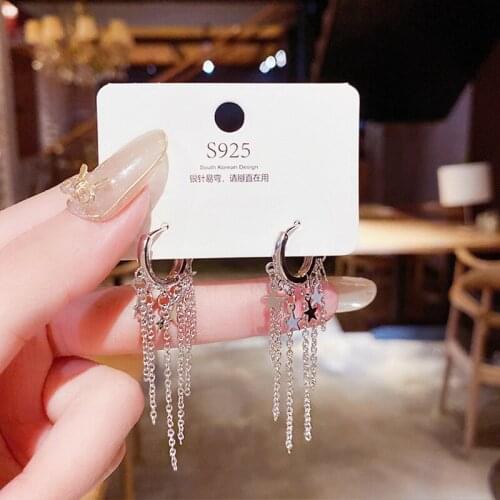 Luxury Long Tassel Hoop Earrings Female Temperament Love Heart Gorgeous Handmade Jewelry Gift