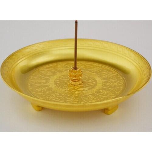 Handmade Lotus Pool Incense Inserted Decoration Buddhism Incense Burner Three Color Incense Censer Home Office Decorations Craft