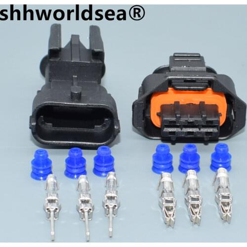 Shhworldsea Kit 3-pin 3.5mm MAP sensor Connector Assembly case for Diesel Injection Pump rail pressure sensor 1928403966
