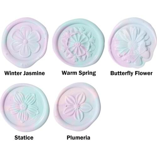 25mm Wax Seal Stamp Copper Head Flower Jasmine Plant Nature Retro Seal DIY Sealing Kit Art Craft Envelope Tool Wedding Decor