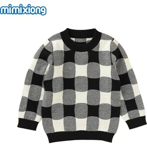Baby Boys Girls Sweaters Clothes Autumn Casual Plaid Knitted Newborn Infant Long Sleeve Pullover Jumper Winter Toddler Kids Wear
