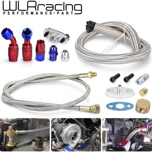 WLR RACING - T3 T4 T3/T4 T70 T66 TO4E Turbo Oil Feed Line Oil Return Line Oil Drain Line Kit WLR-TOL21