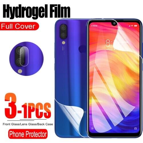 1-3Pcs Front Back Hydrogel Film Not Glass Phone Screen Protector For Xiaomi Redmi Note 7 Camera Lens Film For Redmy Note 7Pro 7S