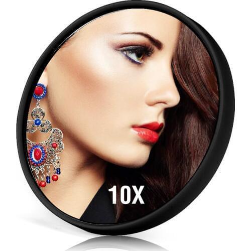 1PC 10X Magnifying Makeup Mirror With Two Suction Cups Round Mini Compact Pocket Mirror Magnification Magnifying Miroir