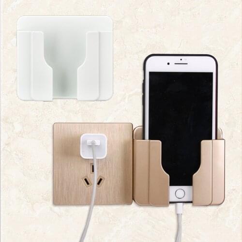 1PC Wall Mount Stand holder Phone Charging Holder Bracket Wall Mount Stand Adhesive Durable Shelf Practical Hotel Universal