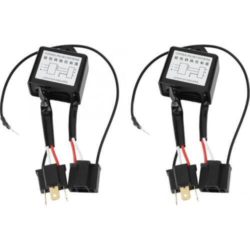 2pcs LED Negative Converter Polar Negative Switch Harness Adaptor Reversed Polarity for H4 inverter accessoire voiture