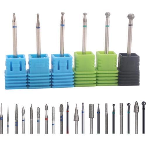 20 Types Carbide Manicure Tools Nail Drill Bits Rotate Burr Cuticle Cleaner diamond nail drill grinding file bits Nail Art Tool