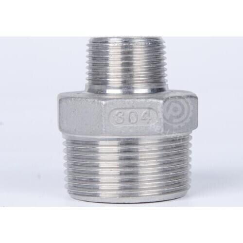 304 Stainless Steel Reducing Nipple, Male x Male BSPT Thread, 3/4" x 3/8"- Pipe Fitting