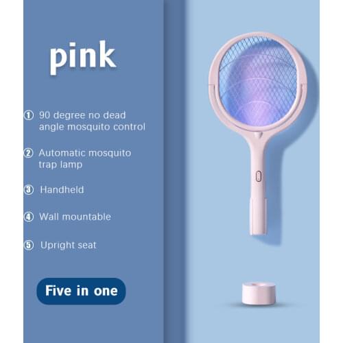 3500V 5In1 Mosquito Killer Lamp Multicunctional Angle Adjustable Bug Zapper Electric USB Rechargeable Mosquito Fly Bat Swatter