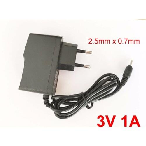 50PCS DC 3V 1A &1000mA AC 100-240V Converter Adapter Power Supply 3V 1A EU Plug DC 2.5mmx 0.7mm