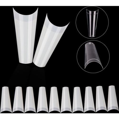 500Pcs Clear Natural French Ballet Coffin False Acrylic Nails Art Tips UV Gel Ultra Flexible Fake Nail Manicure Tip DIY Tools