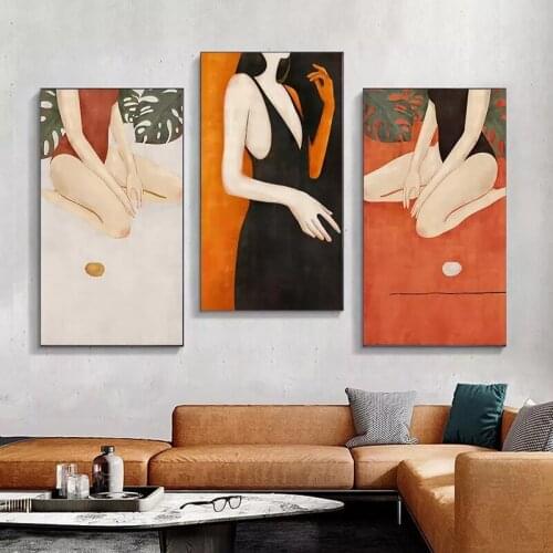 Canvas Painting Abstract Swimsuit Girl Fashion Wall Art Nordic Posters and Prints Wall Art Pictures for Living Room Home Decor