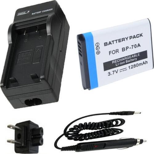 BP-70A Battery+Charger for SAMSUNG ES65,ES67,ES70,ES71,ES73,ES74,ES75,ES80,TL105,TL110,TL205, WP10, AQ100, MV800 Digital Camera