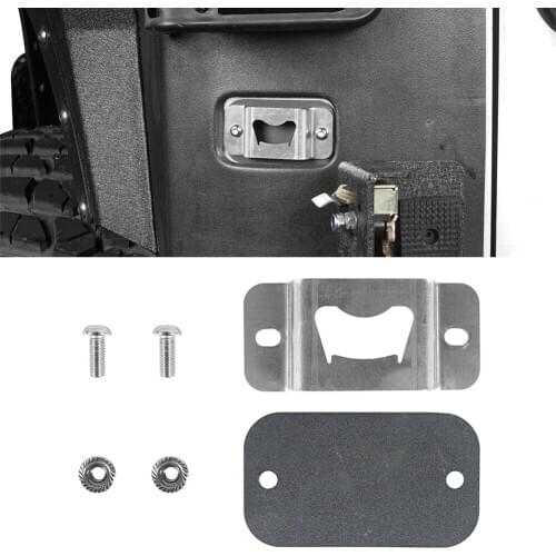 Auto License Plate Delete Bottle Opener Alloy Decoration Bare for 2007-2012 2013 2014 2015 2016 2017 Jeep Wrangler JK