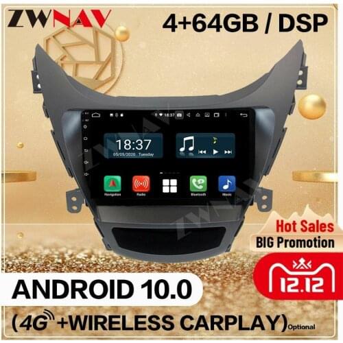 2 Din 128GB For Hyundai Elantra(MD) 2011 2012 2013 Android 10.0 Car Multimedia Player Audio Radio GPS Navi Head Unit Auto Stereo