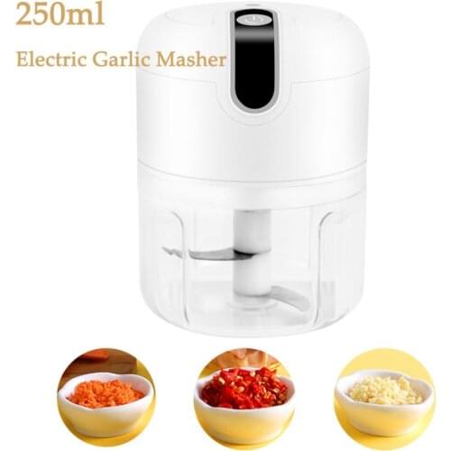 250ml Mini USB Wireless Electric Garlic Masher Press Mincer Sturdy Vegetable Chili Meat Grinder Food Chopper Kitchen Gadget