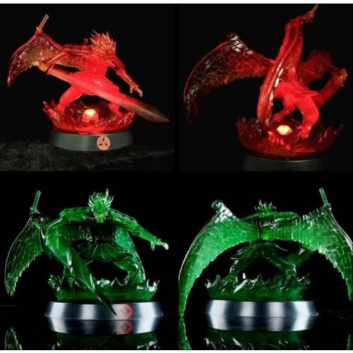 Anime Figures Tempestuous God of Valour Shippuden Night Light LED Action Figurine Color Change Toy Sasuke Figure