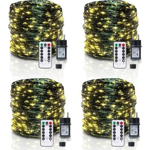 500/1000 LED Remote Control Fairy String Lights Christmas Garland LED Waterproof Outdoor Street Garden Wedding Party Decoration