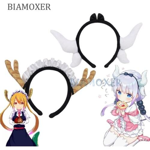 Plush hairband Miss Kobayashis Dragon Maid Tohru Kanna Kamui Headwear Cosplay Horns