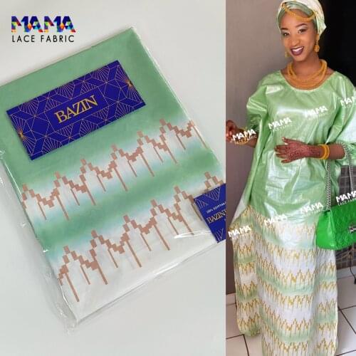 5 Yards Shining Austria Top Quality 2021 Bazin Riche Priting Jacquard Guinea Brocade Fabric 100% Cotton Material