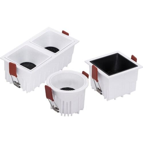 Round Square Frameless NO Dazzling COB Recessed Downlight 8W 12W 16W 24W LED Ceiling Spot Light for Bedroom Living room Kitchen