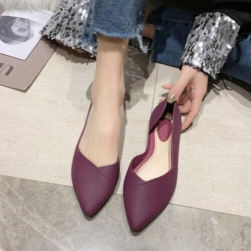 Lazy Shoes PVC Summer Jelly Shoes Women Sandals Pointed Toe Casual Flat Soft Bottom Female Slip on Shallow Ladies Single Shoes