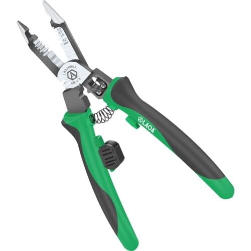 LAOA 6 in 1 Multifunction Wire Stripper 9 Inch Cr-V Steel Electrician Needle Nose Pliers Crimper Cutter Split Function