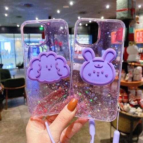 Cartoon Holder Star Transparent TPU Soft Phone Case for Huawei P Smart 2021 2020 Plus 2019 Z Nova 3 3i 5T 5i Pro 6 SE 7i 7 8 Pro