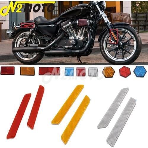 Motorcycle Rectangle Front Fork Lower Leg Slider Warning Reflector Safety Reflective Tape Sticker Universal for Honda Suzuki BMW