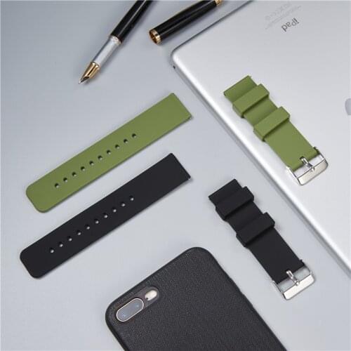 Quick Release Silicone Straps for Samsung Galaxy Watch Men Women Smartwatch Watchbands 18mm 20mm 22mm Soft Rubber Watchband