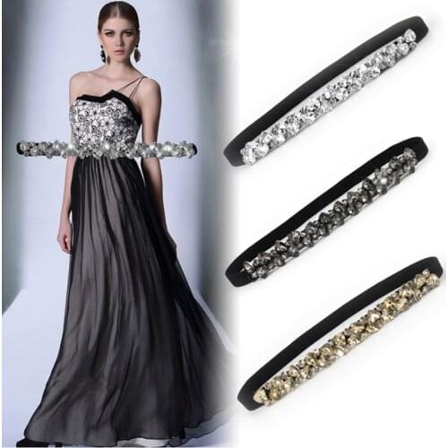Rhinestone Elastic Belt Women Crystal Black Belt Lady Waistband Belts For Dress Accessories