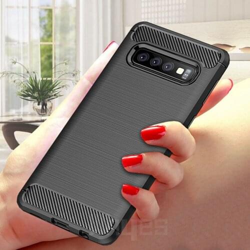 Silicone Case For Samsung S10 Plus S10e Case Carbon Fiber Soft TPU Silicone Fitted Case For Samsung S10 Lite S10e S8 plus