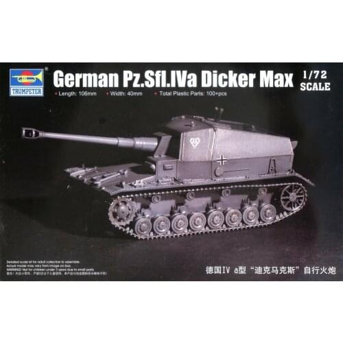 Trumpeter 07108 1/72 Model Kit German Pz.Sfl.Iva Dicker Max Self-propelled Gun TH09036-SMT6