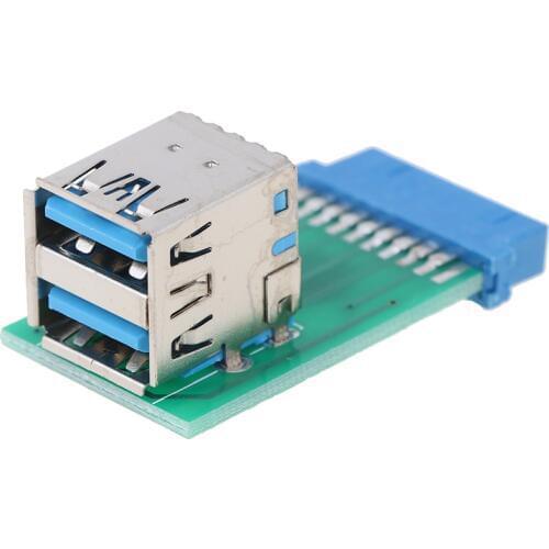 Universal Motherboard 19 Pin Header To 2 Ports USB 3.0 Type A Female Port HUB Adapter PC Computer