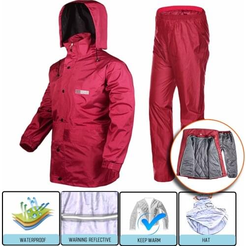 Winter Liner Raincoat Suit Adult Motorcycle Riding Waterproof Ultrathin Outdoor Hiking Fishing Rainproof Protect Gear