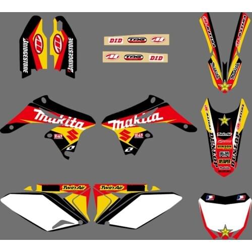 0045 New TEAM GRAPHICS & BACKGROUNDS DECALS STICKERS Kits For Suzuki RMZ250 2010 2011 2012