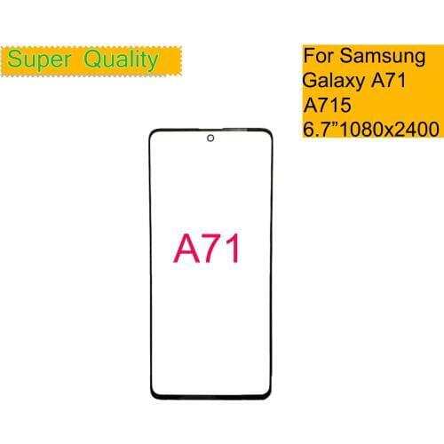 10Pcs/lot For Samsung Galaxy A71 Touch Screen Front Glass Panel LCD Outer Display Lens A71 A715 With OCA Front Glass Parts
