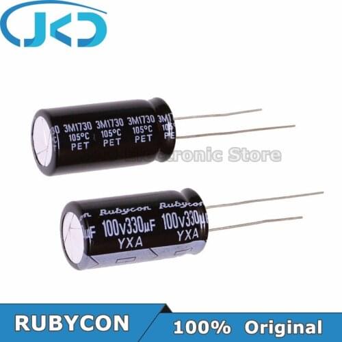 10pcs RUBYCON 330UF 100V 12.5*25mm 330UF100V 100V330UF 12.5x25mm Aluminum Electrolytic Capacitor 100% Original