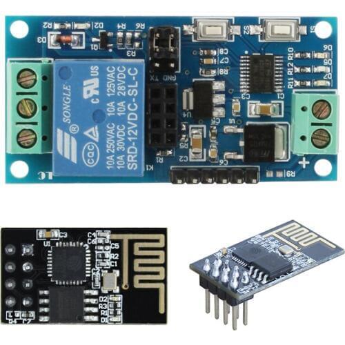 12V ESP-01 ESP8266 1 Channel WiFi Relay Module Remote Control Switch For IOT Smart Home Phone APP Controller