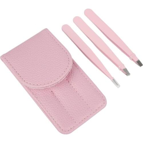 3 Piece Professional Stainless Steel Eyebrow Tweezers Set Hair Removal Eyebrow Tongs Scissors Cosmetic Makeup Tools