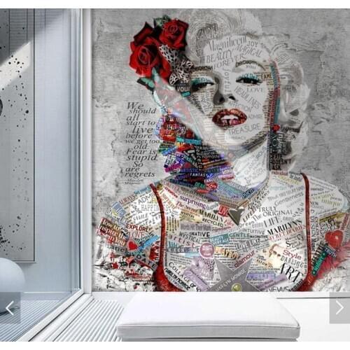 3D Wallpaper Mural Marilyn Meng figure for Living Room Bedroom Home Wall Decor Custom Any Size Oil Painting Wall Paper Roll
