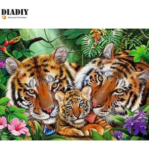 Diamond Painting Cross Stitch kit 5D Diamond Mosaic Rhinestone Decor Painting Icon DIY Diamond Embroidery animal tigers picture