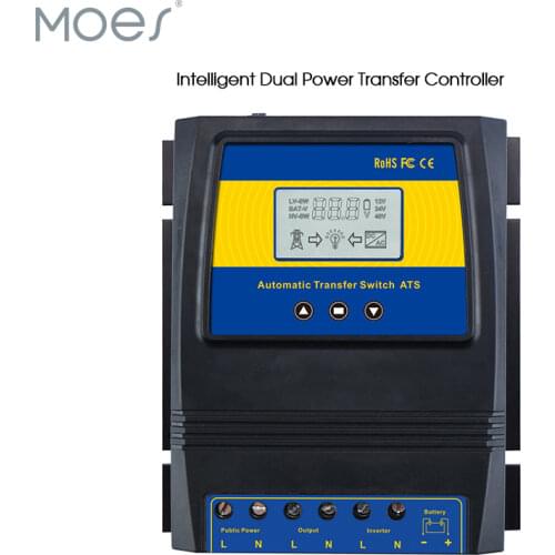 Automatic ATS Dual Power Transfer Switch Solar Charge Controller for Solar wind System DC 12V 24V 48V AC 110V 220V on/off grid