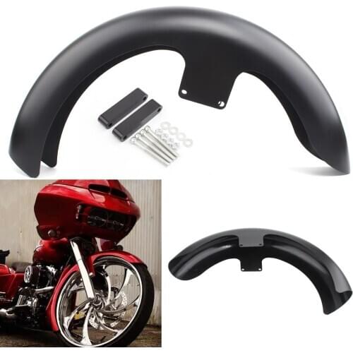 Matte Black Motorcycle Front Fender Mudguard 21'' Wheel Wrap Splash Guard For Harley Touring Road King Electra Street Glide