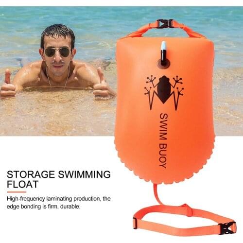 Swimming Buoy Safety 20L Orange Float with Drybag for Open Water Swimmers Triathletes Kayaker Safer Swim Trainings Snorkelers